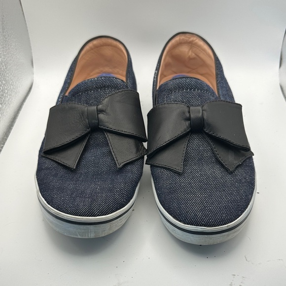 Kate Spade Denim and Black Bow Slip-On Shoes - Picture 1 of 6